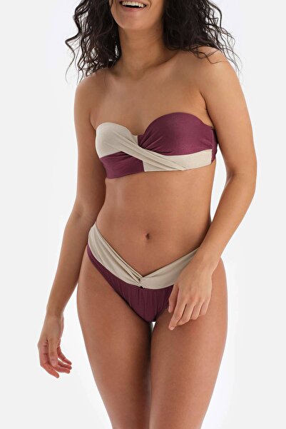 Dagi Bordo Ekru Yüksek Bel Bikini Altı