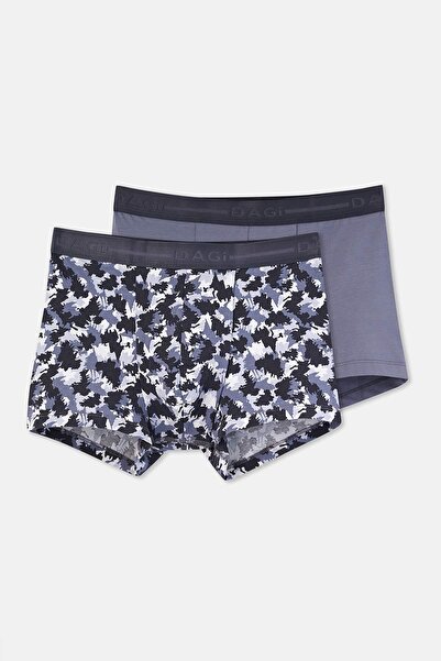 Dagi Light Blue Cotton Patterned 2-Piece Boxers
