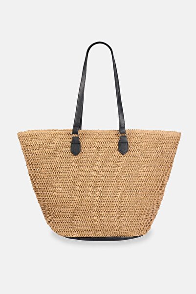 Dagi Beige Women's Straw Beach Bag