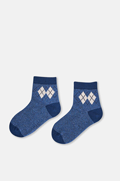 Dagi Gray Melange-Navy Blue Boy's 2-Piece Socks