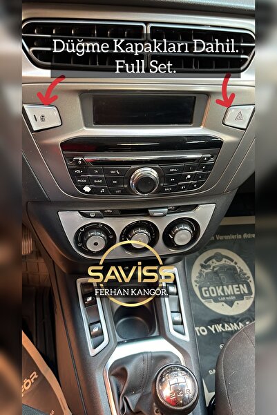 Saviss Peugeot 301 & C-elysee Full Set - 40 Parça Gümüş Gri Konsol Ve Trim Ka...