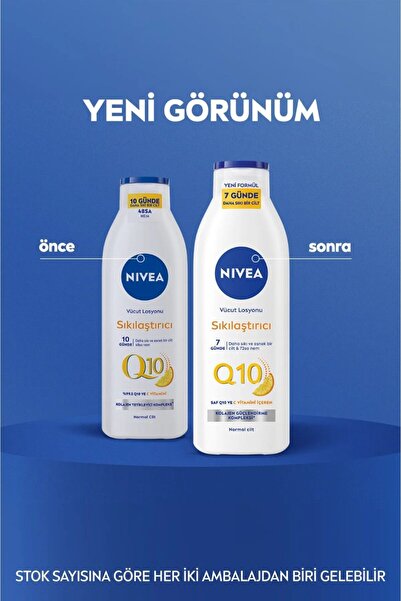 NIVEA Q10 7 Günde Sıkılaştırıcı Vücut Losyonu 250ml,C Vitamini, Nemlendirici, Esnek Ve Elastik Cilt X4Adet