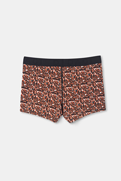 Dagi Senffarbene, gemusterte, kompakte Boxershorts aus gekämmter Baumwolle von D-Men