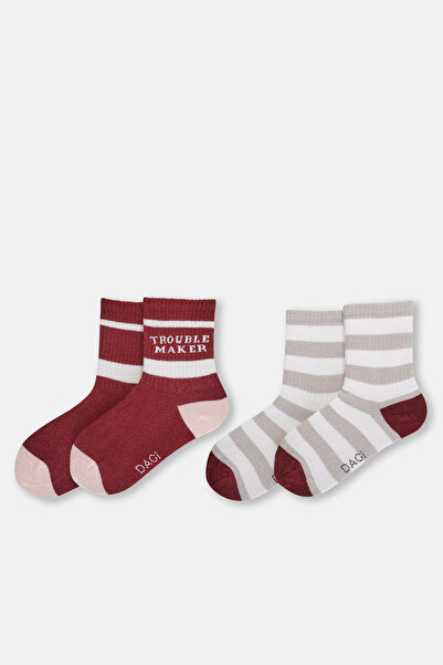 Dagi Pink Girl's Trouble Maker Socks 2 Pieces