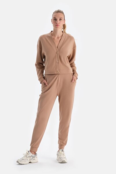 Dagi Modal Fabric - Milk Brown Jogger Leg Trousers