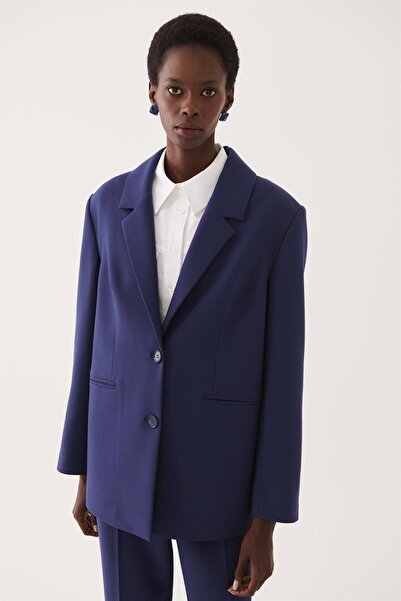 Perspective Aces Regular Fit Men's Collar Standard Length Navy Blue Color Women's Jacket