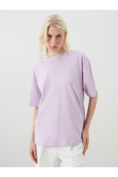 LC Waikiki LCW Crew Neck Με κέντημα oversized Γυναικεία Μπλούζα Μόδας