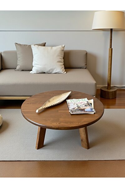 uğurlubaylar %100 doğal ağaç yuvarlak orta sehpa 70cm