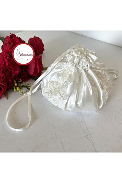 Gelincimherşey Dantel Süslü Gelin Için Para Takı Kesesi