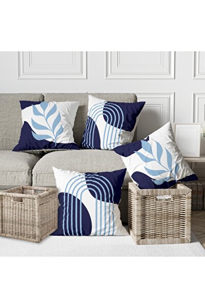 Alkan Homes 4-Piece Combination Bohemian Boho Themed Navy Blue Colored Digita...