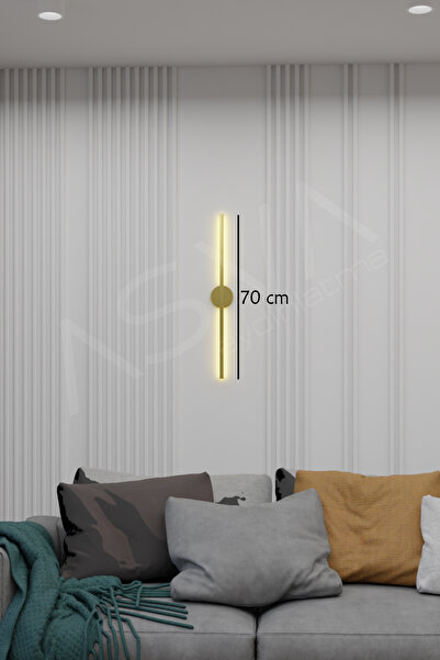 asva aydınlatma Eskitme Gold Modern Dekoratif Pilli Aç-Kapa Günışığı Led 70Cm Aplik Pil Dahildir