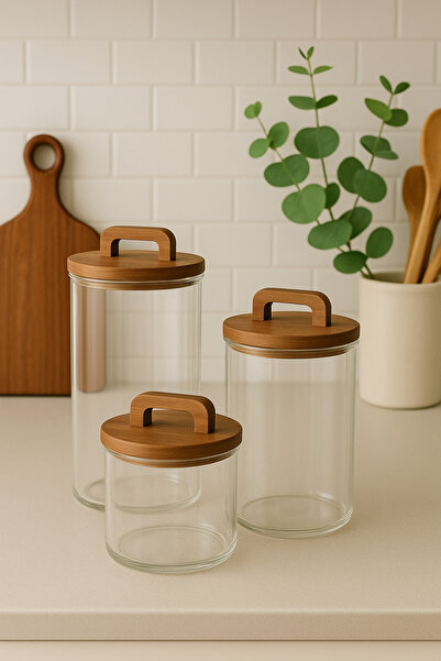 Paşabahçe Viva Akasya kapaklı Cam kavanoz 3 lü Kezze