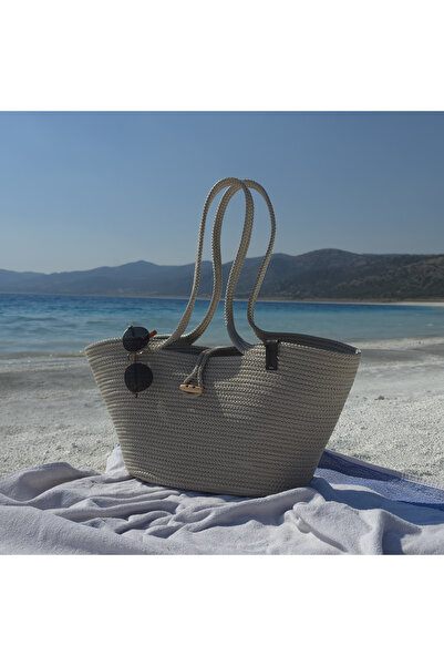 LinaHouse Handmade Large Volume Women's Beach & Daily Bag – Beige