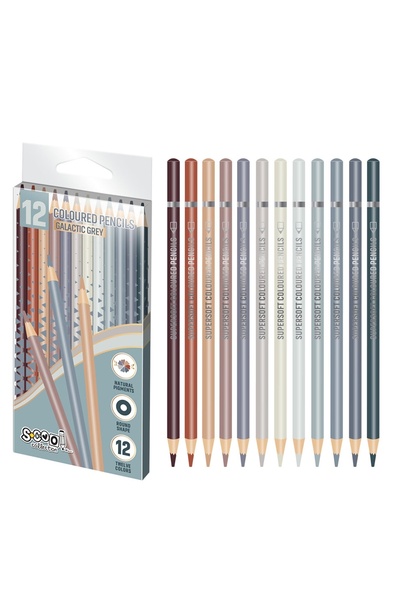 REBELS Colored Pencils, Galactic Gray, 12 pcs/set - S-COOL