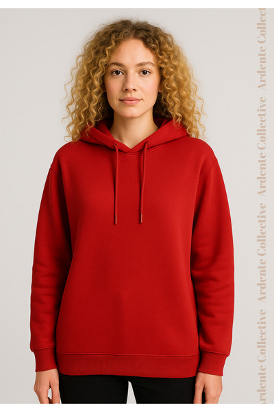 Arz giyim Red Oversize Hooded Sweatshirt
