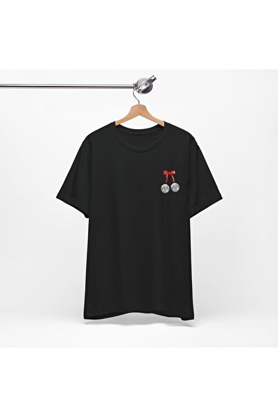 Tubinyoo تي شيرت كبير الحجم للجنسين منقوش على شكل كرز ديسكو صغير