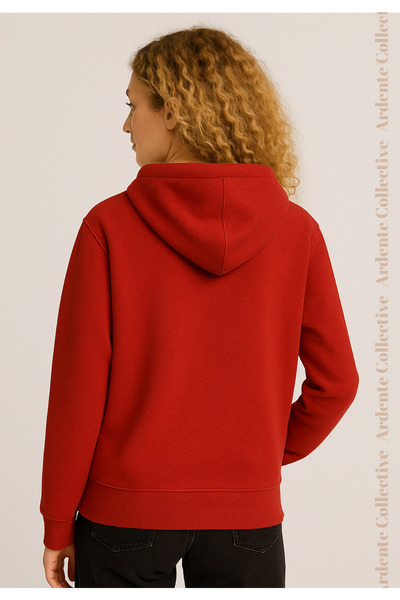 Arz giyim Red Oversize Hooded Sweatshirt