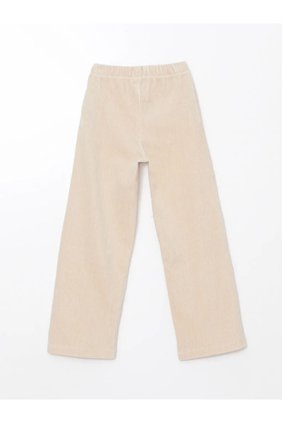 LC Waikiki Lcw Kidsbeige Velvet Girl's Sweatpants with Elastic Waist