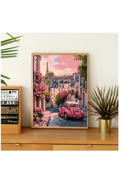 ŞAN ART DESİGN PARİS PEMBE TEMA 5D ELMAS MOZAİK PUZZLE BOYAMA SETİ 30*40cm