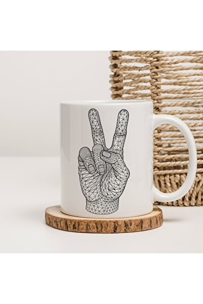 Er-Se Tasarım Freedom Sign Mug, Gift for Friend Gift for Family, Freedom Sign Design Mug