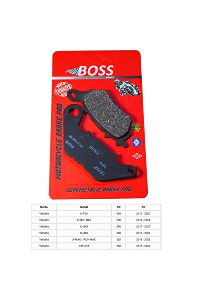 BOSS ÖN FREN DİSK BALATASI [BS662] ORGANİK -YAMAHA MT25,MT25 / R25, X-MAX250,X-MAX125, YZFR25 2015-2022