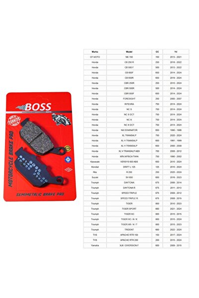 BOSS ÖN FREN DİSK BALATASI [BS140] ORGANİK - NK150, CB250R,CB500F,INTEGRA750, DRİFTL125, RKS R250, SUZUKİ