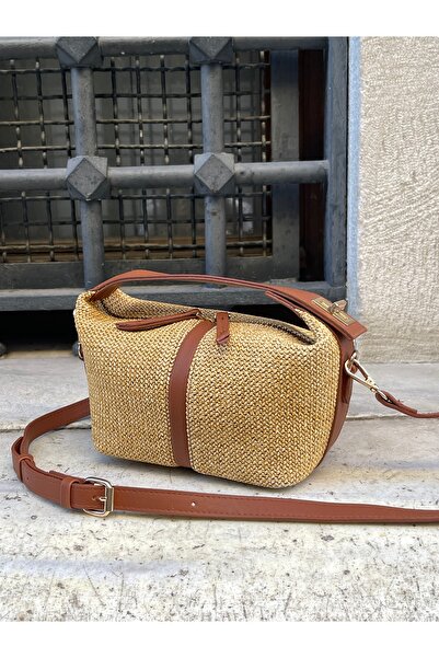 na nura collection Taba Women's Straw Interlocking Sandal Hand and Shoulder Bag