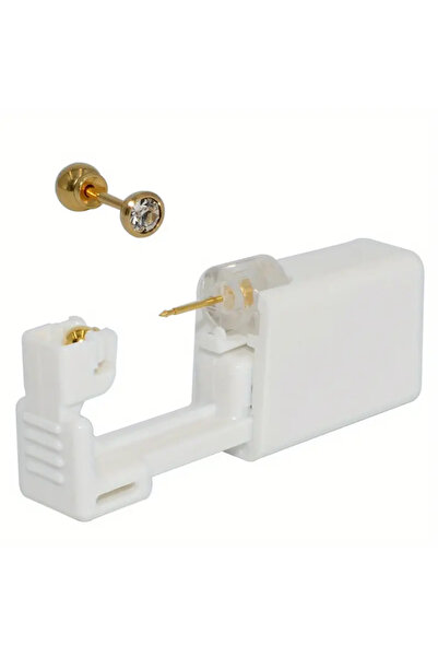 MutluBiDünya 2 Adet Tek Kullanımlık Kulak Delme Piercing Aparatı Küpesi Kendi...