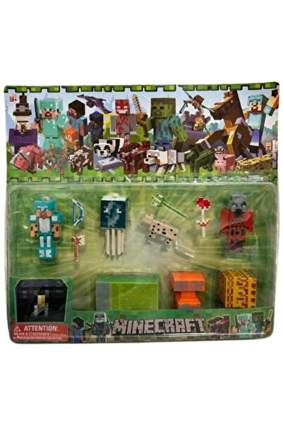 MINECRAFT Set 7 figurine si accesorii, 5-8cm, multicolor