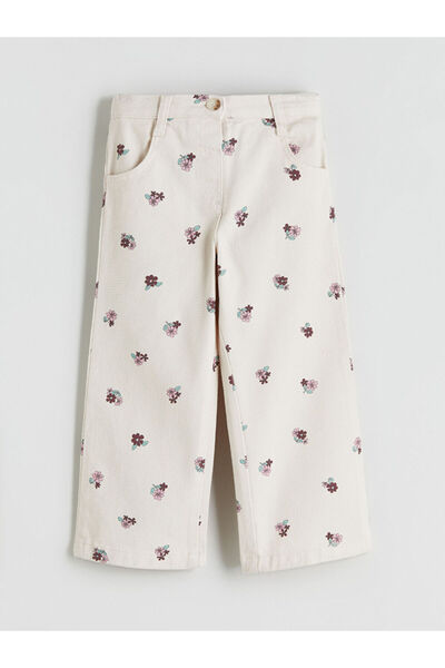 LC Waikiki Wideleg Floral Girl's Trousers
