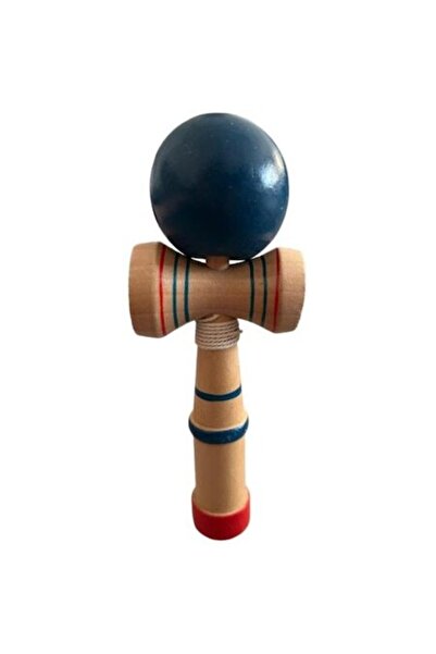 Kendama Ιαπωνικό ξύλινο παιχνίδι με μπλε μπάλα
