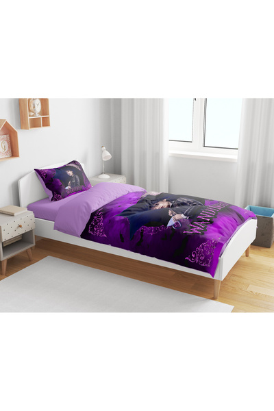 Erays Home Wandinha Wednesday 3D L Printed Single Bed Sheet Free Duvet Cover Set Girl's Bedding Set