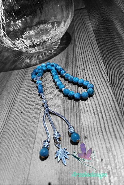 arzela سبحة رجالية من حجر الأباتيت الطبيعي 33 قطعة 8 ملم