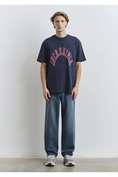 Mavi 0612882-89353 Printed Navy Blue T-Shirt
