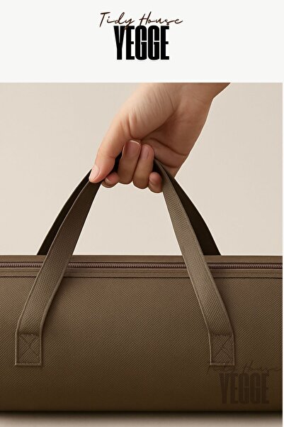 YEGGE 3 Boy Kaliteli Halı Hurcu Set - Pencereli, Taşıma Kulplu, Kalın Kumaşlı Halı Kılıf -Halı Düzenleyici