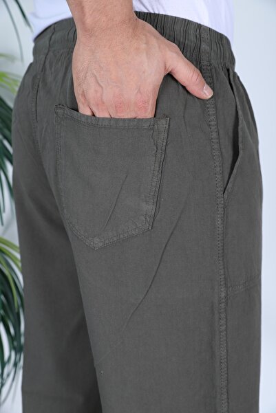MYRAB DENİM Men's Linen Look Loose Fit Comfortable Fit Pants