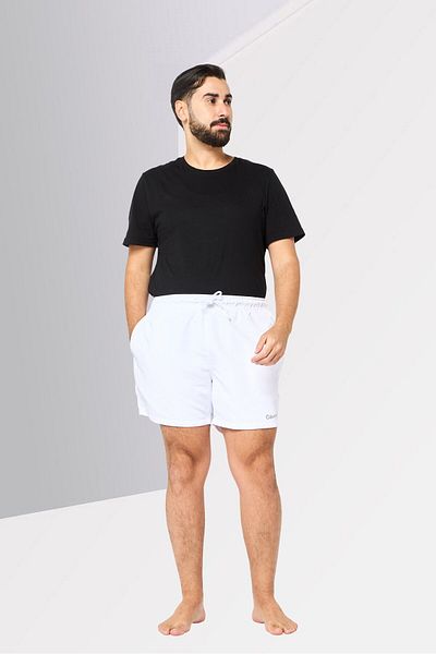 Calvin Klein Men Brand Logo Board Shorts, White