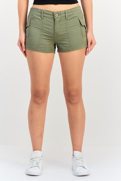 Don't Call Me Jennyfer Women Solid Basic Shorts, Olive