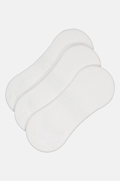 Rocawear Men 3 Pairs Plain Invisible Socks, White