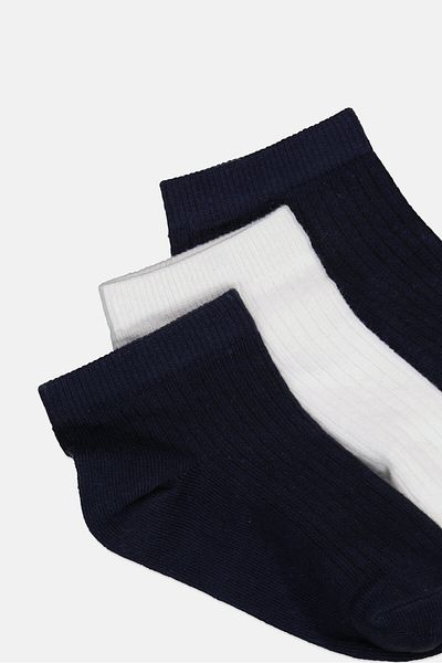 London Fog Toddlers Boy 5 Pairs Ribbed Ankle Socks, Multicolor
