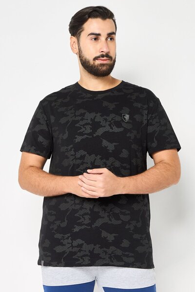 Scuderia Ferrari Men Slim Fit Short Sleeves Camouflage Outdoor T-Shirts, Multicolor