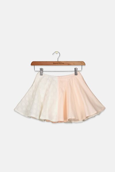 Fun & Fun Toddler Girls Pleated Skirt, White and Pink