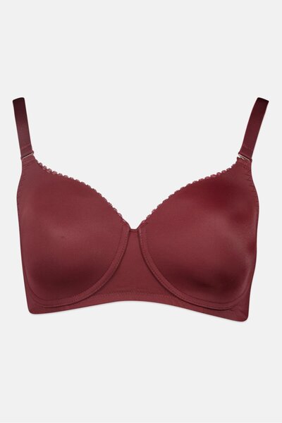 Triumph Women Plain Solid Padded Bra, Burgundy