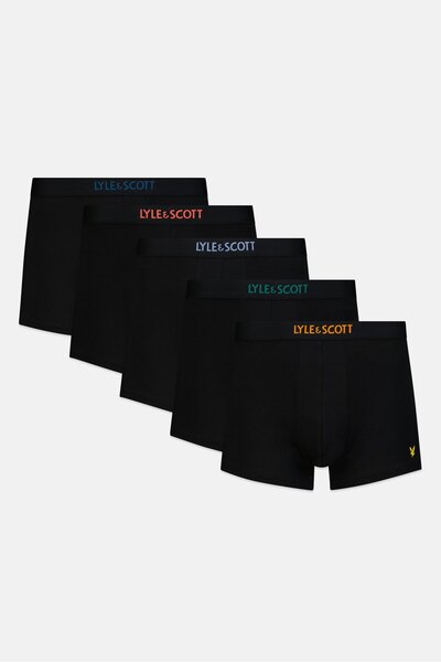Lyle & Scott Men 5 Pieces Brand Logo Trunks, Multicolor