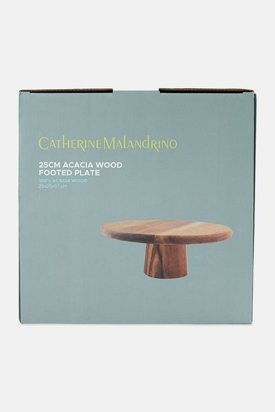 Catherine Malandrino Acacia Wood Footed Plate, Tan