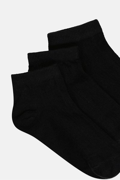 Joe Boxer Toddlers Boy 5 Pairs Plain Ankle Socks, Black