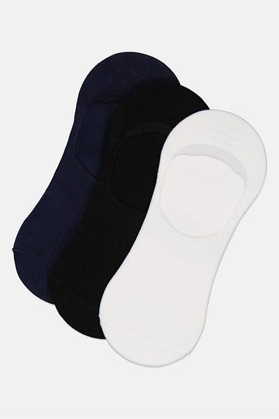 London Fog Men 3 Pairs Ribbed Invisible Socks, Multicolor