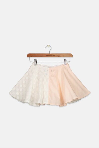 Fun & Fun Toddler Girls Pleated Skirt, White and Pink