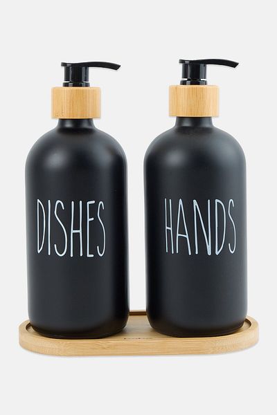 BEBEHOME 2 Piece Soap Dispenser Set 500ml, Black