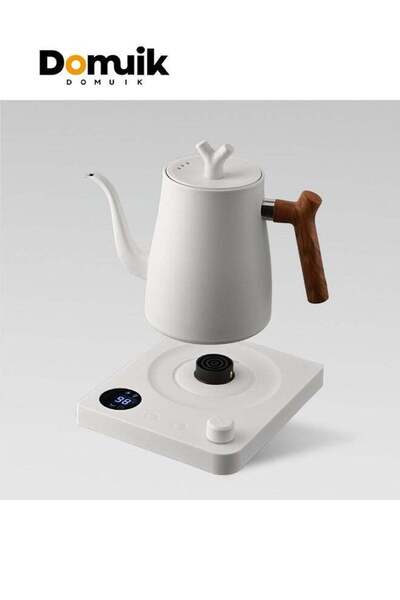 Domuik غلاية كهربائية V60 Gooseneck غلاية قهوة 1200 واط غلاية شاي 1000 مل للمنزل والمكتب والشقة